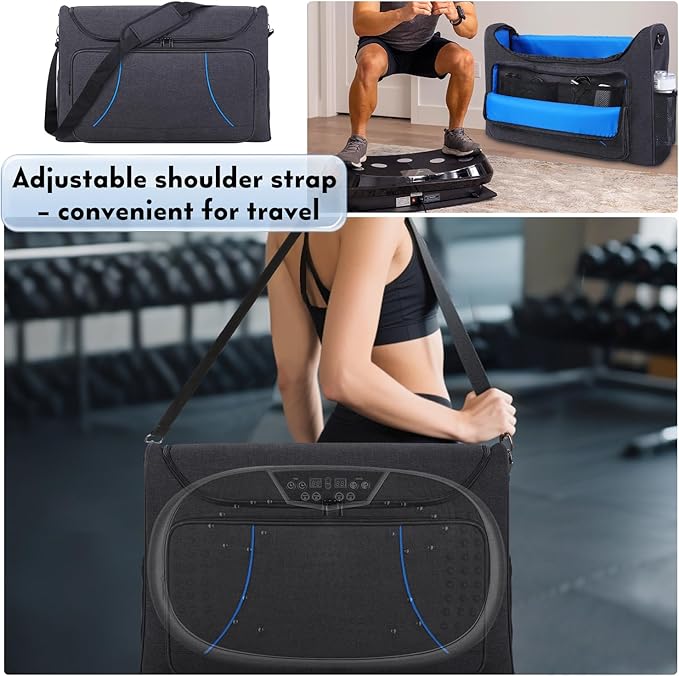 Carry Case Compatible with AXV/SoftGym Vibration Plate Fitness Platform Portable Vibration Plate Exercise Machine Storage Bag Cover,Large Capacity Carry Bag with Pockets,Case Only