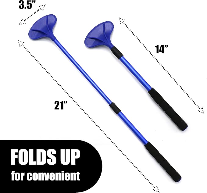 EASACE Back Scratcher for Women Men Extendable with Strong ABS Massage Head, 21inch Body Scratcher for Adults - Pets Compact - Retractable（Blue）