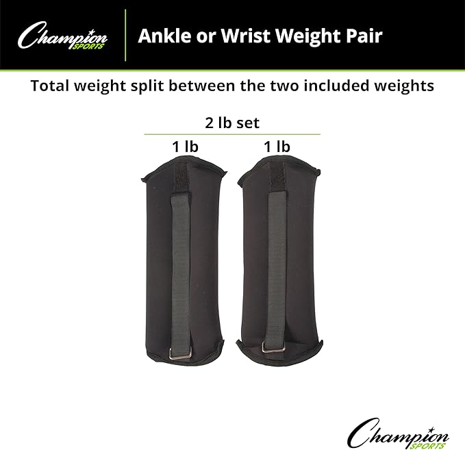 Champion Sports Soft Adjustable Ankle and Wrist Weights