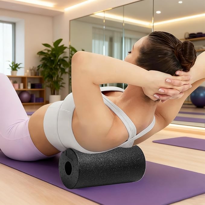 Massage Roller - Deep Tissue Cylinder, High Pressure Muscle Reliever, Fitness Recovery Aid | for Back Arm Leg Shoulder Neck Foot Yoga Pilates Stretching Gym Exercise