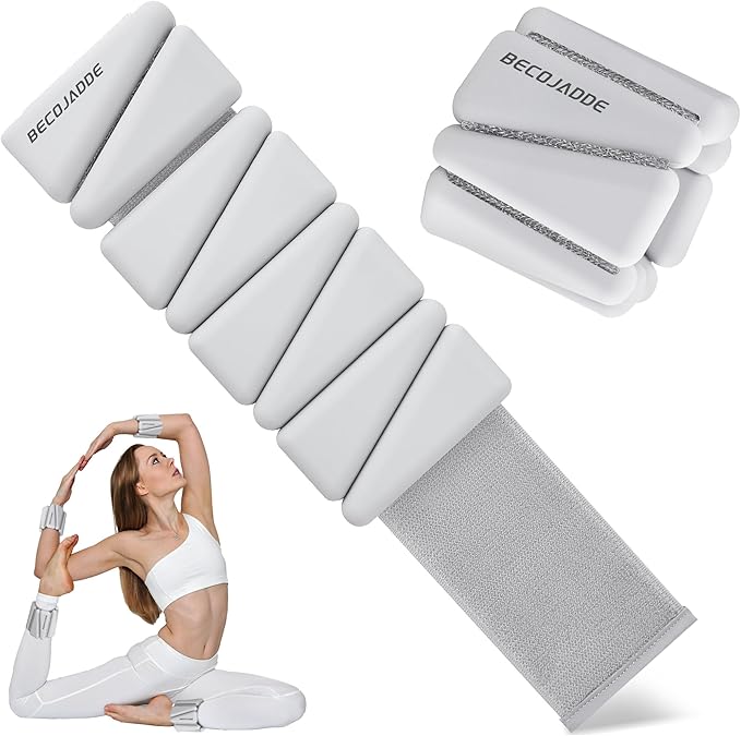Ankle Weights for Women Wrist Weights Set of 2 (1 lb/2 lb Each) Adjustable Arm Leg Weight for Womens Men Suitable for Walking Swimming Running Pilates Yoga Gym