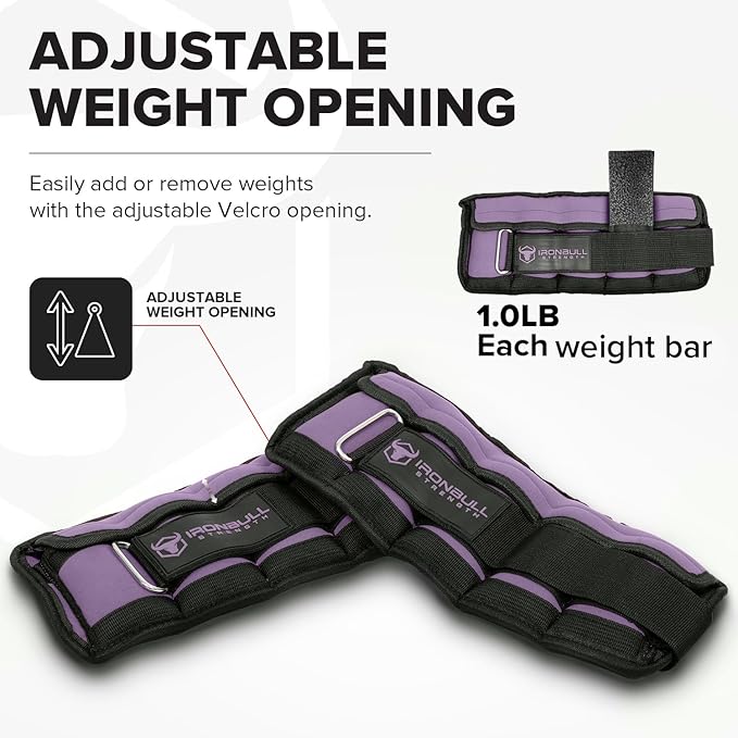 Adjustable Ankle Weights (10lbs/Pair) - Weighted Ankle Weight for Walking, Gym and Exercise - 2, 4, 6, 8, 10 LB Leg Weight Set with Straps for Women and Men - 1-5 lbs Each Ankle Adjustable for Weight Lifting
