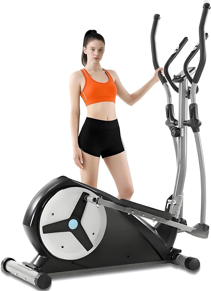 ECHANFIT Elliptical Exercise Machine with 16 Resistance Levels, Hyper-Quiet Magnetic Elliptical Machine for Home with 15.5" Stride, Backlit LCD Monitor, App Bluetooth, Pulse Sensor