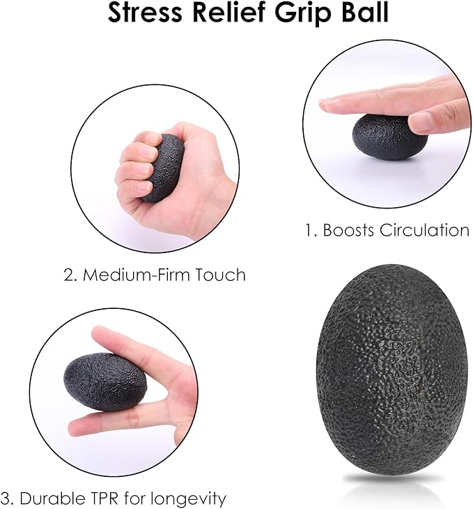 Grip Strength Trainer, Hand Gripper Strengthener Set 5-Pack: Adjustable Hand Gripper (2-Pack) with Click Counter, Finger Stretcher ，Stress Relief Grip Ball& Grip Ring 11-132 lbs Forearm Strengthener for Athletes, Rock Climbing, forearm strengthener