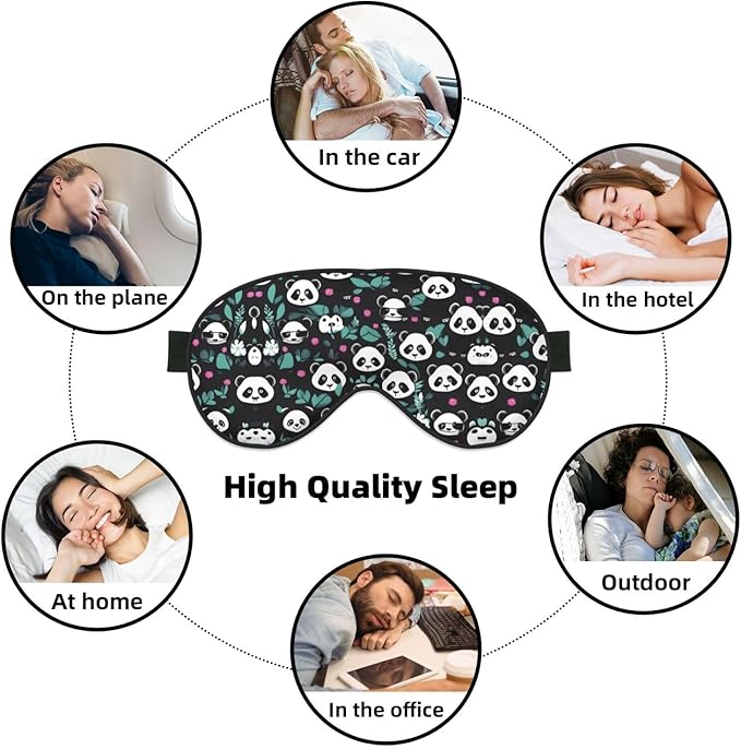 Panda Cute face Head-Mounted Double-Sided Light-Blocking Sleeping Eye mask to Protect Eyes and Relieve Eye Fatigue