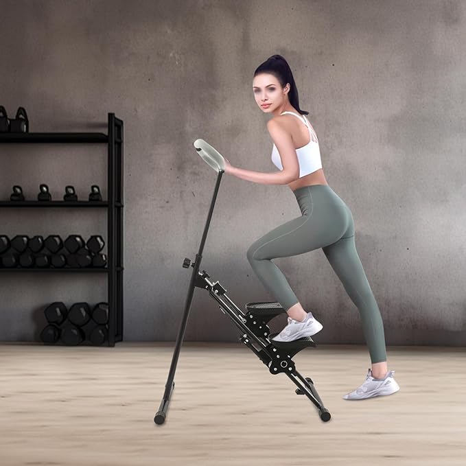 Home Workout Stair Stepper, Folding Vertical Climber Cardio Exercise Machine, Stair Stepper with Handlebar for Full-Body Exercise Stair Stepper with Stable Frame for Women & Men