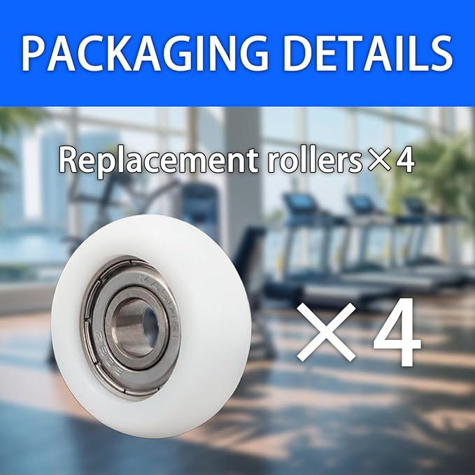 4 Replacement Roller Wheels for Aero Pilates Reformer – Easy to Fit, Smooth & Quiet Glide, Black