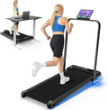 Incline Walking Pad with Handle Bars, 3.5HP Foldable Portable Treadmills for Home Office, Low Noise <40dB Under Desk Treadmill with 330LB Capacity, Wide Running Belt with Remote Control & LED Display