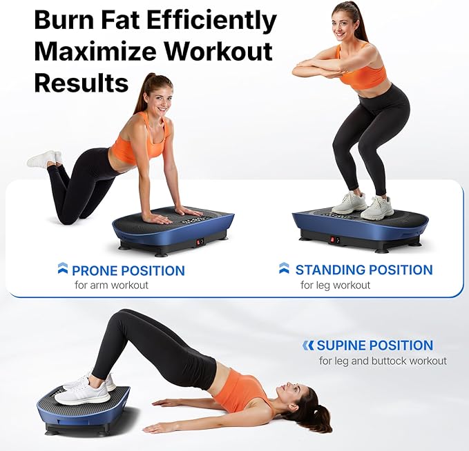 MERACH Vibration Plate Exercise Machine, Curved Vibration Plate for Lymphatic Drainage Weight Loss, Vibrating Plate with Real-Time Calorie Tracking on LED Display, Workout Equipment for Home Women Men