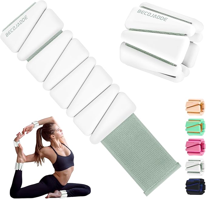 Ankle Weights for Women Wrist Weights Set of 2 (1 lb/2 lb Each) Adjustable Arm Leg Weight for Womens Men Suitable for Walking Swimming Running Pilates Yoga Gym
