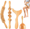 4PCS Wood Therapy Massage Tools Set for Comfort, Body Sculpting, Lymphatic Drainage, and Muscle Pain Relief