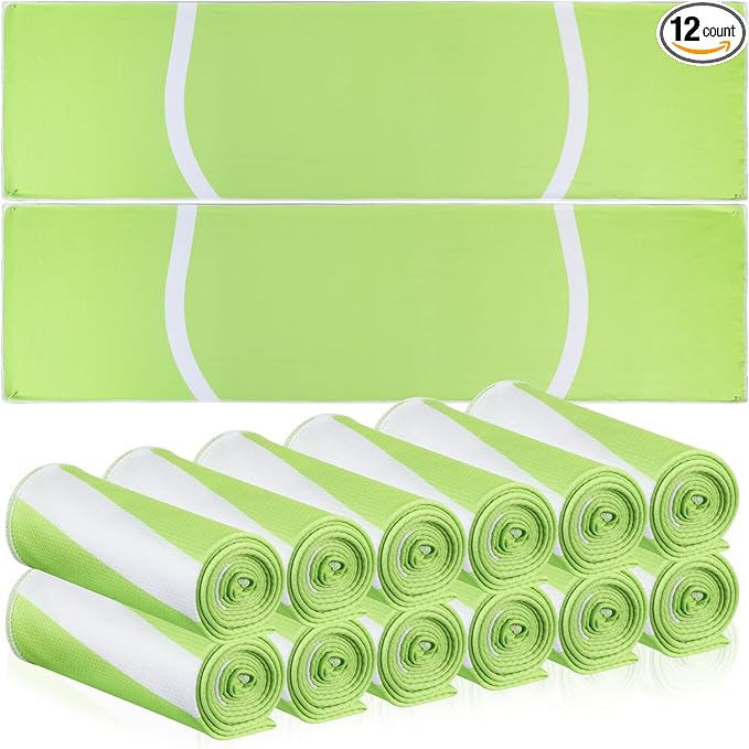 12 Pcs Cooling Towel Baseball Football Basketball Breathable Chilly Softball Soccer Ice Towel, 40"x12" Tennis Microfiber Accessories for Player