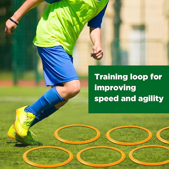 Deekin 40 Pcs Agility Rings Speed and Agility Training Rings Exercise Speed Circle Jumping Hoops for Training Toss Equipment, 15"