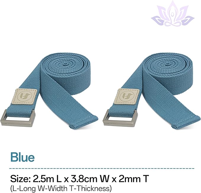 Yoga Straps 1.8M or 2.5M, Durable Cotton Yoga Straps for Stretching, Adjustable Yoga Belt Strap for Yoga, Dance, Gym Workouts