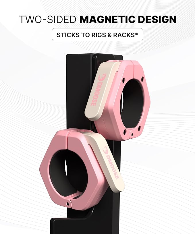DMoose Fitness Barbell Clips 2 Inch (Pair) - Quick Release Olympic Barbell Clamps & Collars with Anti Slip TPR Grip for Secure Weightlifting and Powerlifting - Weight Clips for Bars at Home or Gym