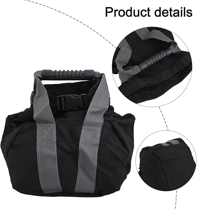Adjustable Canvas Sandbag for Fitness Home Training, 0-35 lbs Weighted Workout Bag with Ergonomic Handle, Compatible with Yoga Strength Exercise