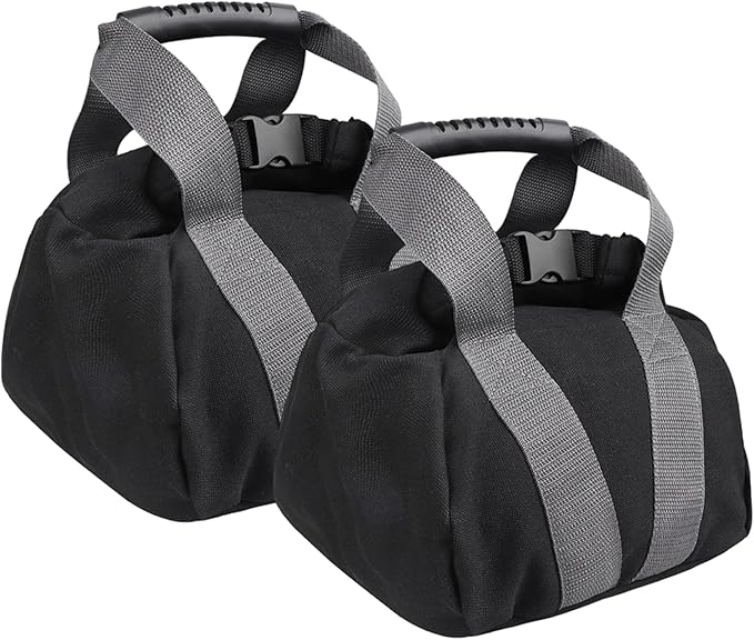 2Pcs Fitness Sandbags with Non-slip Handle Refillable Portable Canvas Sand Kettlebell Soft Sand Bag for Home Training, Fitness, Yoga Workou, | Sandbags for Working Out