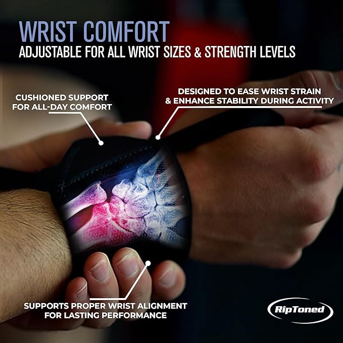 Rip Toned Wrist Wraps for Weightlifting – USPA & USAPL Approved 18" Wrist Straps for Powerlifting – Adjustable, Durable Gym Wraps with Thumb Loop – Quality Support for Men & Women