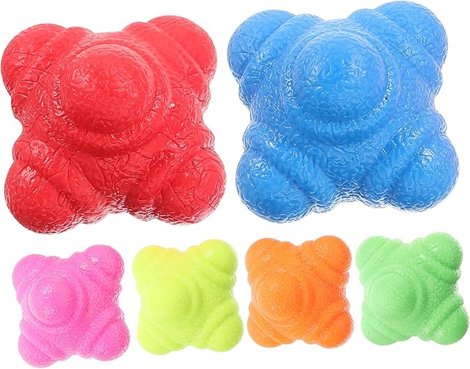6pcs Hexagonal Reaction Balls Agility Training Equipment for Hand-Eye Coordination 5.5cm Fitness Reflex Balls for Indoor Training
