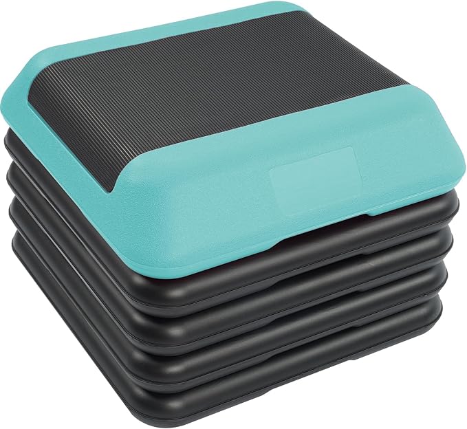 Step Aerobic Platform, Exercise Step with levels Adjustable Height, Stackable Risers, Fitness Training Workout Stepper for Home Gym, Cardio Strength, Multiple Size & Color