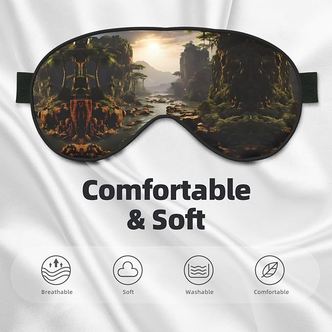 Mountains and Rivers Head-Mounted Double-Sided Light-Blocking Sleeping Eye mask to Protect Eyes and Relieve Eye Fatigue