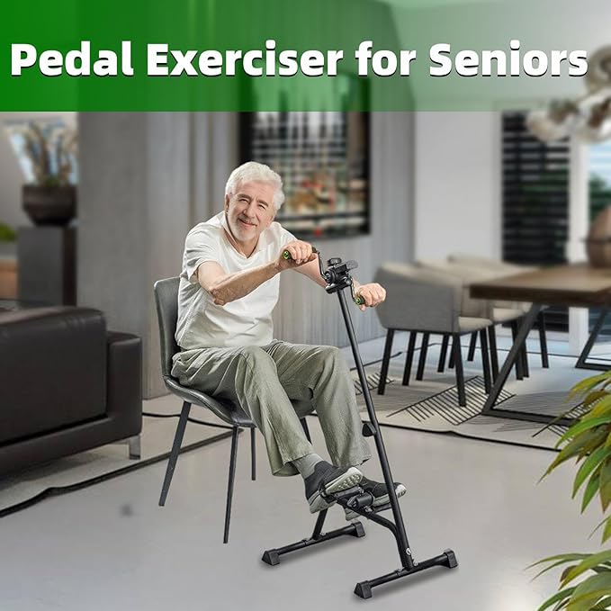 Pedal Exerciser Bike for Seniors Hand Arm Leg and Knee Stroke Recovery Equipment for Seniors fit for Full Body Great Gift for Elderly RehabWorkout