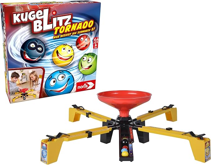 Tornado 606064680 Ball Flash Children's Game from 5 Years - Action-Packed Reaction Game for the Whole Family - for 2-4 Players, Black
