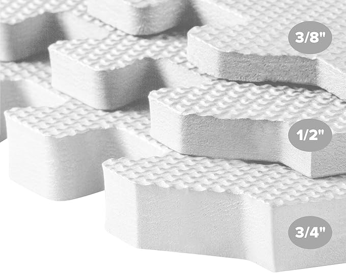 We Sell Mats 3/8" Thick Multipurpose EVA Foam Exercise Floor Mat, Interlocking Tiles, Anti-Fatigue for Home or Gym