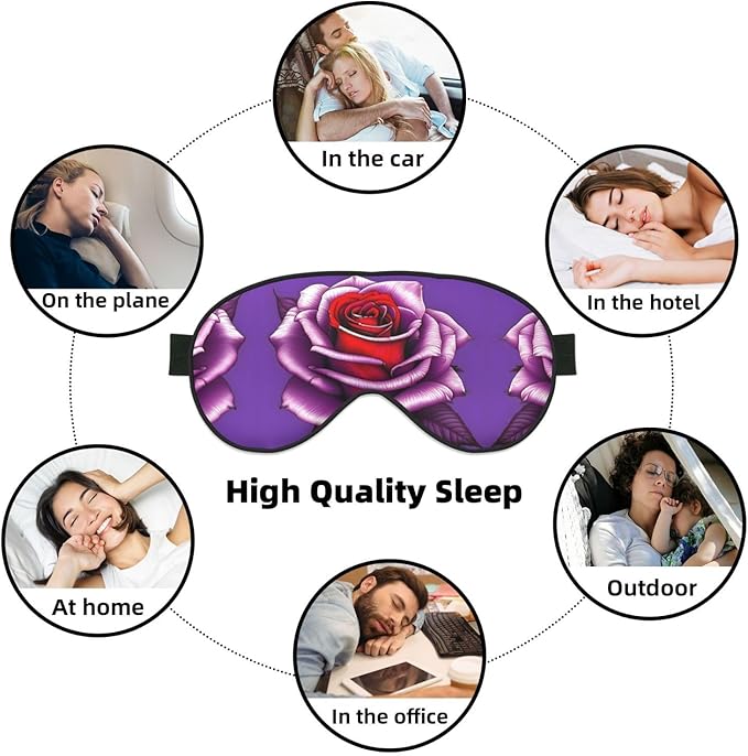 Fuchsia Rose Head-Mounted Double-Sided Light-Blocking Sleeping Eye mask to Protect Eyes and Relieve Eye Fatigue