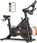 Merach Magnetic Exercise Bike, Low Noise Stationary Bike for Home with Comfortable Seat Cushion, Spinning Bike with 330 lb Weight Capacity, Exclusive App, Tablet Mount and Fitness Courses