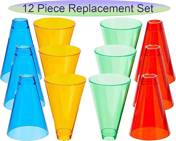 Rehabilitation Advantage Stacking Hand Replacement Cones, Set of 12, Multicolor