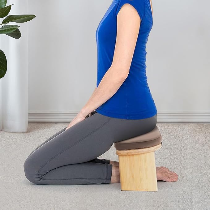 Meditation Bench, Foldable & Ergonomic Meditation Stool with A 5° Forward Tilt Angle, Portable Bamboo Meditation Stool, 396.83 lbs Capacity, for Seiza, Meditation, Prayer and Travel