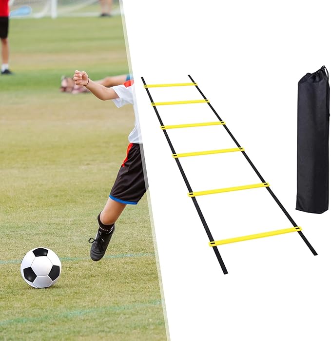 Agility Ladder Football Speed Training Equipment Basketball Soccer Improves Coordination Speed Ladder with Carry Bag for Volleyball Home Gym