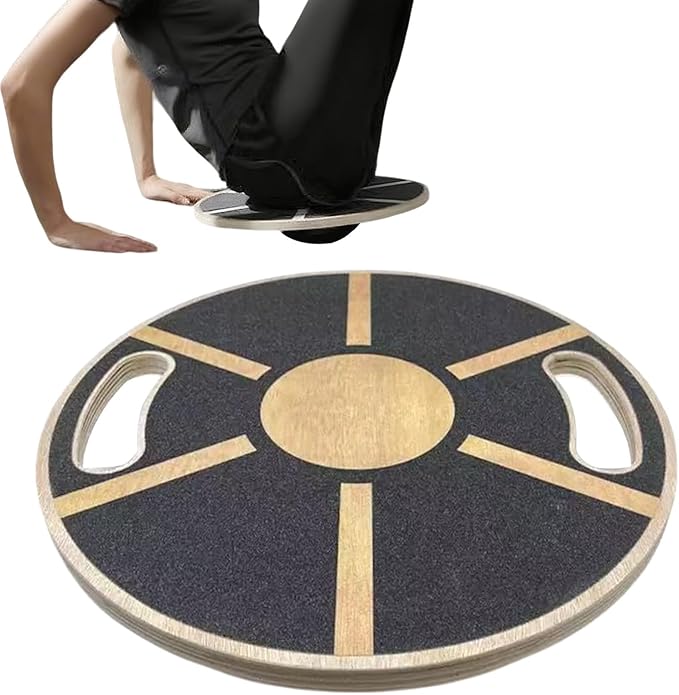 Wobble Board,360 Degree Rotation Balance Board Adults | Non-slip Wood Trainer for Enhances Stability Training Fitness Ankle Calf Waist Full Body Exercises Planks