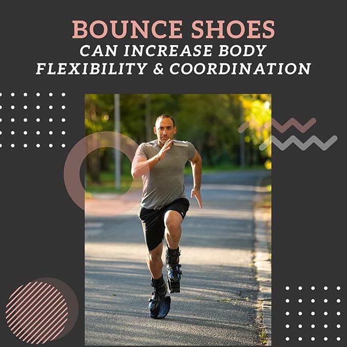 FIT BOOTS for Women Exercise - Premium Moon Shoes for Jumping, Kangaroo Shoes for Training, Cardio & Fun, Joint-Friendly, Rebounder Jumps Boots for Adults & Kids, Bouncy Workout (Women-Black)