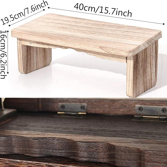 Kneeling Chair,Meditation Bench Kneeling Stool,Perfect Wooden Kneeling Stool Ergonomic Kneeling Meditation Yoga Bench, with Locking Hinges, for Tea Ceremony, Yoga, Praying, Deep Meditation Bench(White