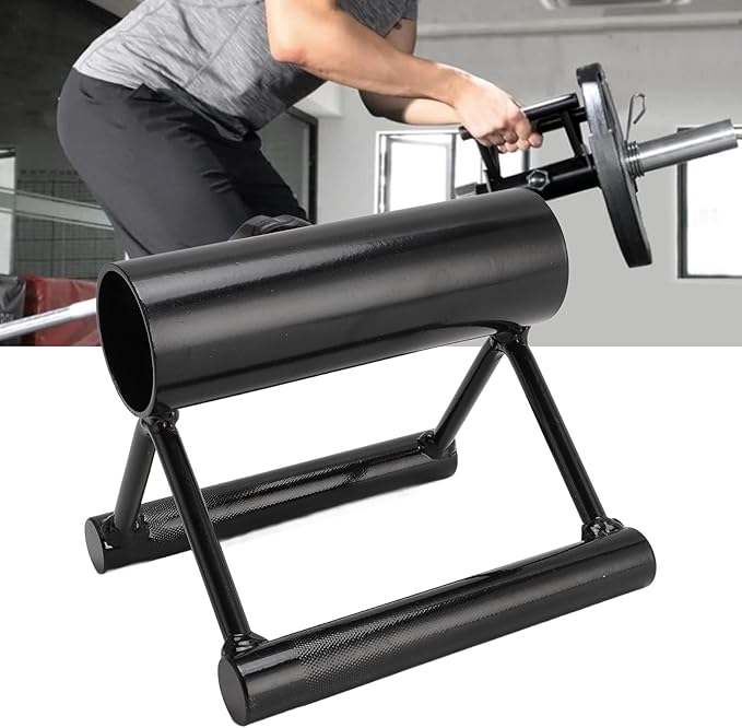 V Bar Landmine Handle Attachment for Barbell Bar, Iron Landmine Double D Row Handle, Strength Training Equipment for Home Gym Workout, Secure Locking Knob for Stable and Exercise