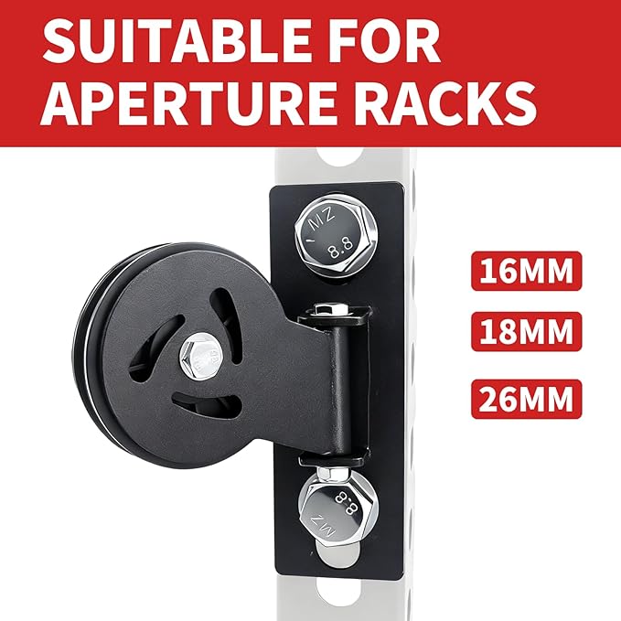 MARLANG Cable Pulley System for Squat Rack 180° Rotating Pulley Attachment M14 Bolts Fits Φ16-26mm Racks Smith Machine,LAT Pulldown & Row Workouts Home Gym Strength Training