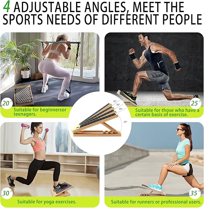 Physical Therapy Equipment, Adjustable Calf Stretcher Slant Board & Slant Board for Calf Stretching - Portable Incline Board for Leg Exercises | Athletic Training Equipment