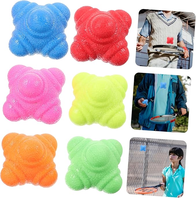 6pcs Hexagonal Reaction Balls Agility Training Equipment for Hand-Eye Coordination 5.5cm Fitness Reflex Balls for Indoor Training