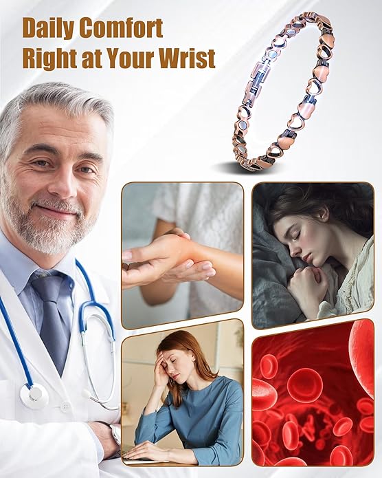 Copper Bracelets & Rings for Women, Copper Magnetic Bracelet for Women