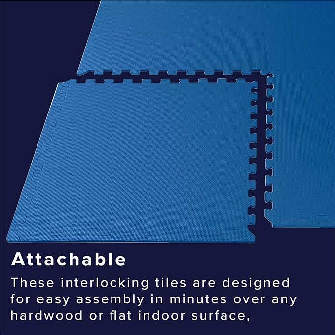 We Sell Mats 3/8" Thick Multipurpose EVA Foam Exercise Floor Mat, Interlocking Tiles, Anti-Fatigue for Home or Gym