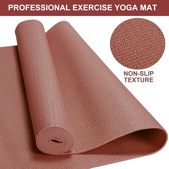 24 Pack 3 mm Thick Yoga Mat Bulk, Non Slip Exercise Workout Fitness Pad for Women Men, Gym Home Yoga Pilates, Easy to Clean, Sturdy PVC