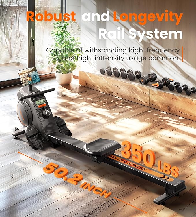YOSUDA Magnetic/Water Rowing Machine for Home - Rower Machine Use with Bluetooth, App Supported, Rowing Machine for Beginners to Athletes, Comfortable Seat Cushion