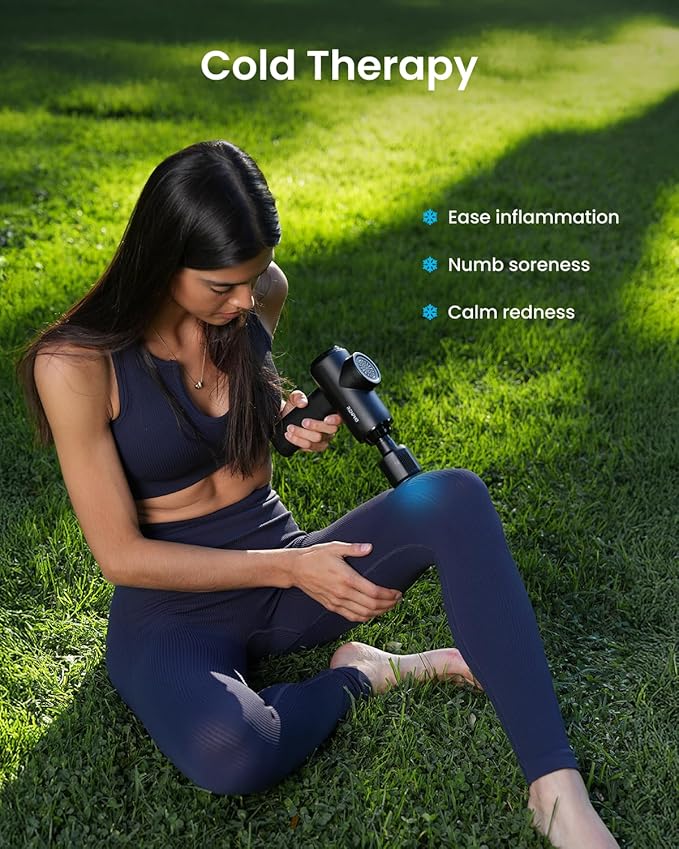 RENPHO Active Thermacool 2 Massage Gun with Heat and Cold, [2026 Upgraded] Percussion Deep Tissue Handheld Neck Massager, FSA Approved, Muscle Masajeador for Men Women Athletes HSA