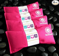 Yoga Eye Pillows - Unscented Eye Pillows - Namaste Hot Cold for Stress, Meditation, Spa, Relaxation Gifts - Made in USA by Happy Wraps - Set of 4 - Pink Cotton