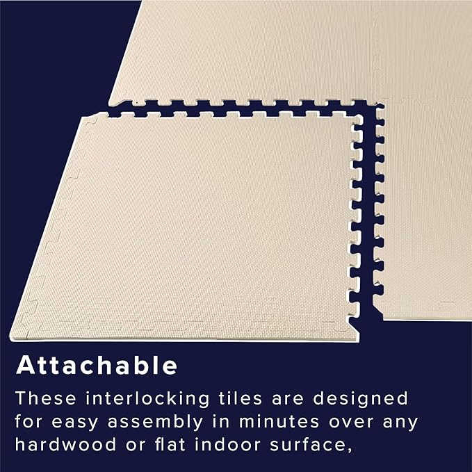 We Sell Mats 3/8" Thick Multipurpose EVA Foam Exercise Floor Mat, Interlocking Tiles, Anti-Fatigue for Home or Gym