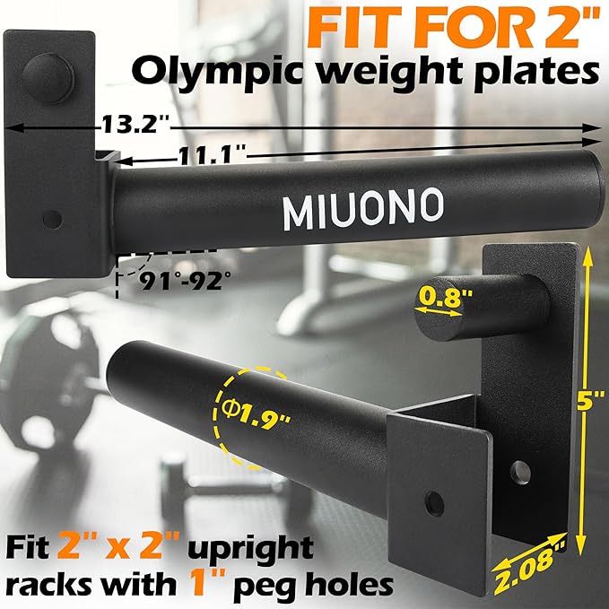 Weight Plate Holder, Weight Plate Rack Storage for 2X2 Power Rack Attachments, Extended Version Hang More 2" Weight Plates