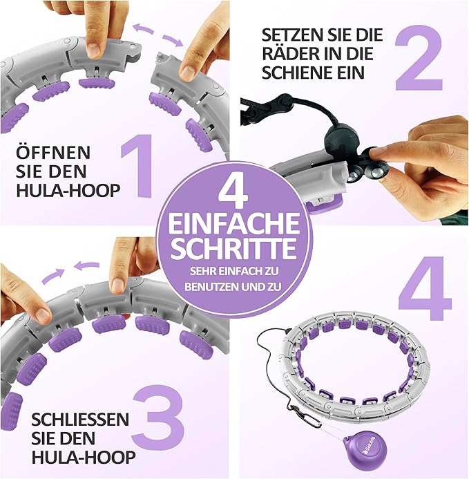 Experience Fitness Excellence with Our Infinity Hoop Plus Size – Weighted Hula Hoop for Weight Loss – Hula Hoop Exercise Ring with ABS and Quality Wheels – for All the Sizes and Levels