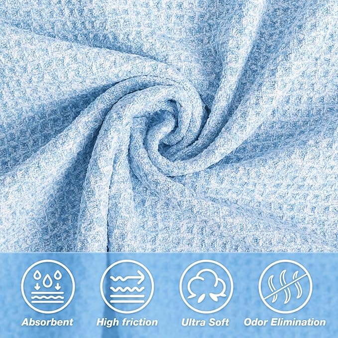 Hot Yoga Towel,Microfiber Yoga Mat Towels Non Slip for Hot Yoga Absorbent Microfiber Sweat Anti-Slip Cover,Bikram,Pilates,Exercise,Fitness 28 inch X 72 inch Blue 2 Pack
